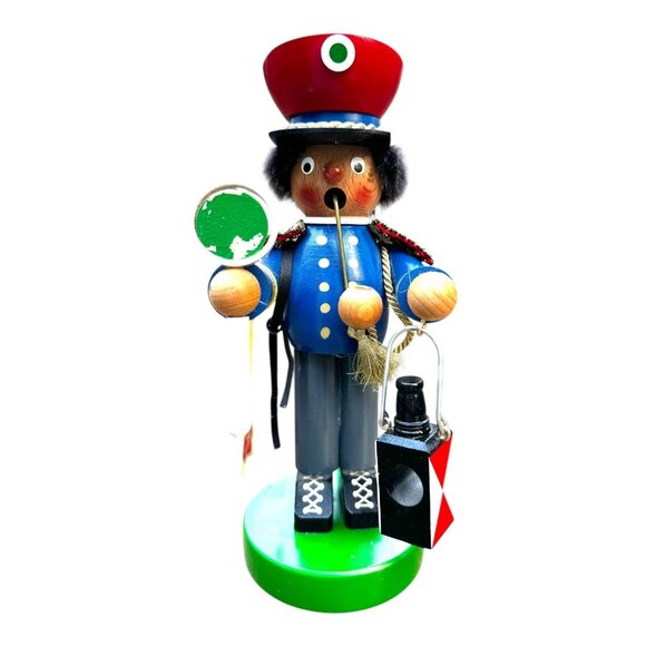 Steinbach Wooden German Incense Smoker Railroadman Figurine Handmade 10" Vintage - Picture 1 of 10